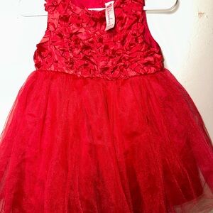 Red Sleeveless Ruffled Dress